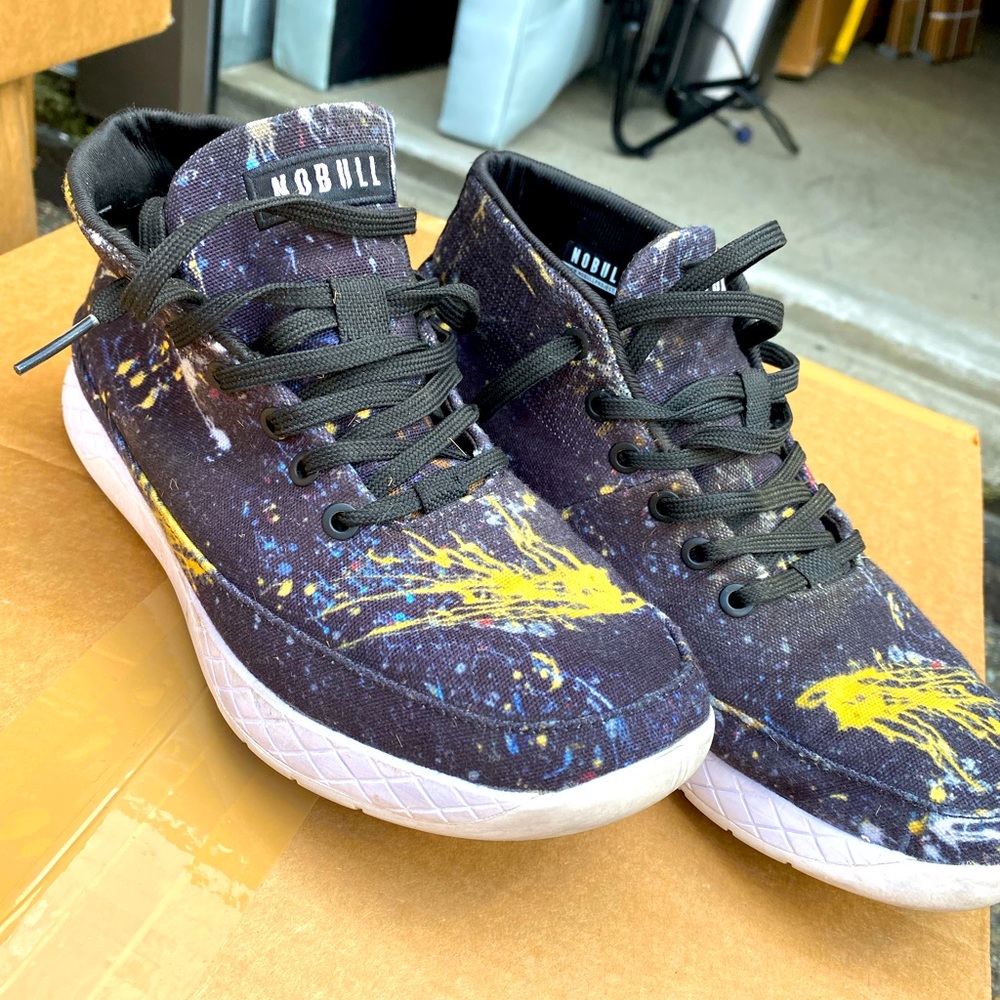 NoBull mid height splatter paint canvas sneakers